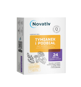 Novativ Tymianek i Podbiał, tabletki do ssania, 24 sztuki