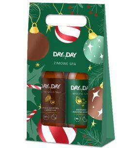 DAYbyDAY Zestaw Mydło w płynie Awokado i Nasiona konopii, Żel do mycia ciała Masło kakaowe i Awokado, 2 x 400 ml