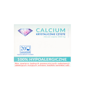 Calcium Krystalicznie Czyste, proszek, 100% hipoalergiczne, proszek w saszetkach, 20 szt.