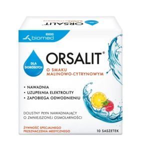 Orsalit dla dorosłych, smak malinowo-cytrynowy, saszetki (proszek), 10 szt.