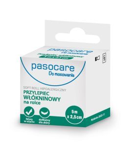 Pasocare, przylepiec włókninowy, 5 m x 2,5 cm, 1 szt. (rolka)