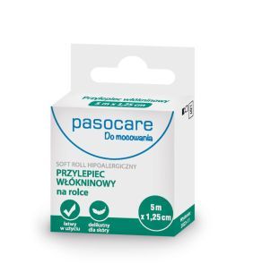 Pasocare, przylepiec włókninowy, 5 m x 1,25 cm, 1 szt. (rolka)
