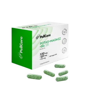 PellCore Potas + Magnez + B6 SR, kaps.twarde, 60 szt 