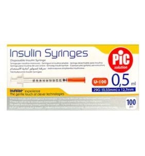 PIC Insulin Syringes,strzyk.insul,jednoraz,0,5ml,31Gx8mmx100