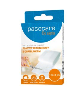 Plaster włókninowy z opatrunkiem pasocare soft plus hipoalergiczny 1 m x 6 cm