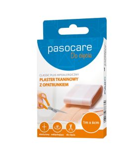  Plaster tkaninowy z opatrunkiem pasocare classic plus hipoalergiczny 1 m x 6 cm