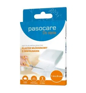 Plaster włókninowy z opatrunkiem pasocare soft plus hipoalergiczny 1 m x 8 cm