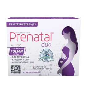 Prenatal Duo, witaminy dla kobiet w ciąży (od 13. tygodnia) i karmiących piersią, kapsułki, 60 szt.+ 30 szt. (DHA, laktoferyna, cholina)