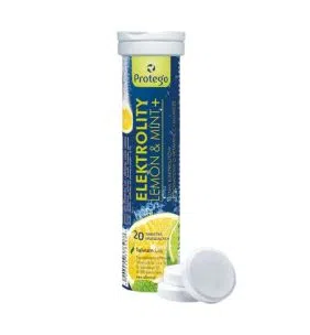 Protego Elektrolity Lemon&Mint+,tabletki musujące z witaminą C i glukozą,20 szt.