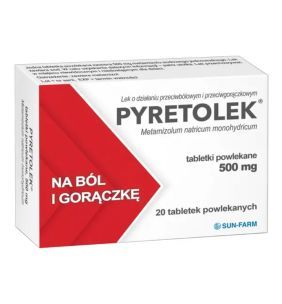 Pyretolek, 500 mg, tabl.powl., 20 szt
