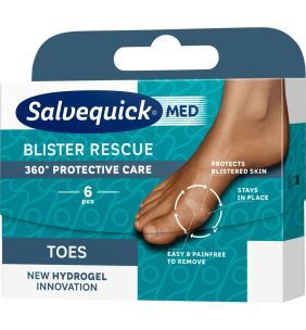 Salvequick Med Blister Rescue Toes, plastry na pęcherze, 6 szt.