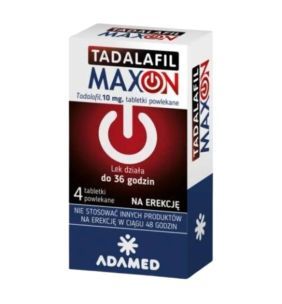 Tadalafil Maxon, 10 mg, tabl.powl., 4 szt