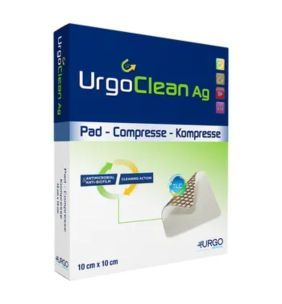 UrgoClean Ag, opatrunek, 10 cm x 10 cm, 1 szt. (z opakowania 10 sztuk).