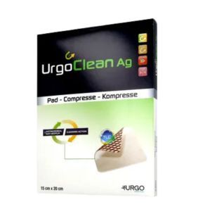 UrgoClean Ag, opatrunek, 15 cm x 20 cm, 1 szt. (z opakowania 5 sztuk).