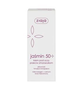 Ziaja, jaśmin w kremie przeciw zmarszczkom 50+ pod oczy i na powieki, 15 ml