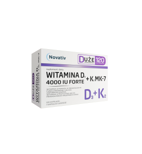Novativ Witamina D3 4000 IU Forte+K2 MK-7, kapsułki, 120 szt.
