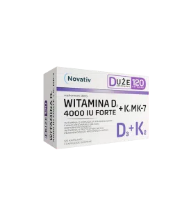 Novativ Witamina D3 4000 IU Forte+K2 MK-7, kapsułki, 120 szt.