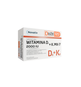 Novativ Witamina D3 2000 IU+K2 MK-7, kapsułki, 120 szt.
