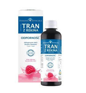 Domowa Apteczka Tran z rekina, emulsja, smak malinowy (nowa formuła), 330 ml