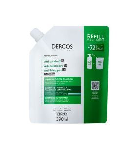 Vichy Dercos, szampon przeciwłupieżowy, włosy normalne i przetłuszczające się, refill, 390ml
