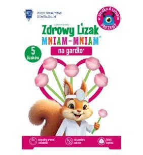 Zdrowy Lizak MniamMniam,na gardlo,malina,4szt+1szt,PR.773/19
