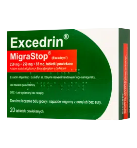 Excedrin MigraStop, tabl.powl.,(i.row),Delf,Belgia, 20 szt