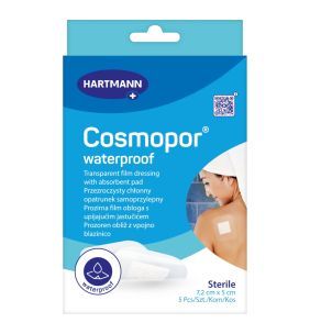 Cosmopor Waterproof, samoprzylepny opatrunek jałowy, 7,2 x 5 cm, 5 szt.