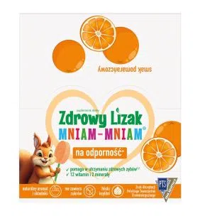 Zdrowy Lizak MniamMniam 12wit2min,b/cukru,pomaran,40szt,disp