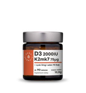 Witamina D3 2000 IU + K2 + Cynk + Selen, tabletki, 90 szt.