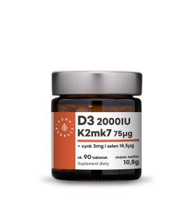 Witamina D3 2000 IU + K2 + Cynk + Selen, tabletki, 90 szt.