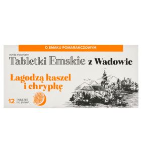 Tabletki Emskie z Wadowic, tabl.d/ssania, o sm.pomar., 12szt