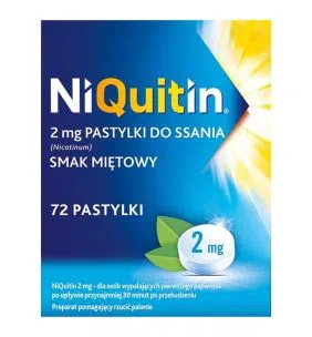 Niquitin, 2 mg, pastylki do ssania, smak miętowy, 72 szt.
