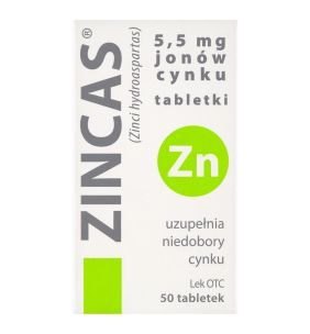 Zincas, 5,5 mg jonów cynku, tabletki, 50 szt.