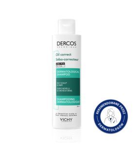 Vichy Dercos Oil Correct, szampon normalizujący sebum, 200 ml