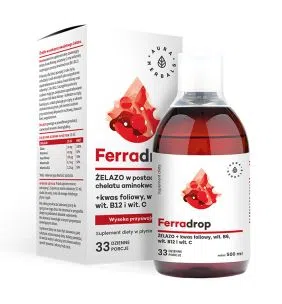 Ferradrop, żelazo + kwas foliowy, płyn, 500 ml