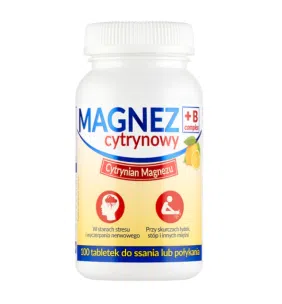 Magnez cytrynowy B Complex, tabletki, smak cytrynowy, 100 szt.
