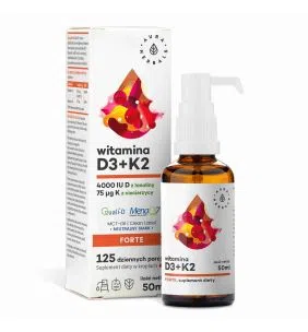 Witamina D3 4000 IU + K2, MCT, krople, 50 ml