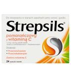 Strepsils pomarańczowy z witaminą C, pastylki twarde, 24 szt.