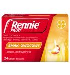 Rennie Fruit, 680 mg + 80 mg, tabletki do ssania, smak owocowy, 24 szt.