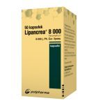 LIPANCREA 8 000, 8 000 j. Ph. Eur. lipazy, kapsułki, 50 sztuk