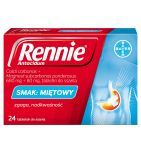 RENNIE ANTACIDUM, 680 mg + 80 mg, tabletki do ssania, 24 sztuki