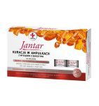 Jantar Medica, kuracja w ampułkach z wyciągiem z bursztynu do włosów zniszczonych, 5 ampułek x 5 ml