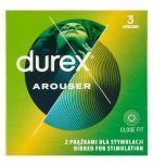 Durex Arouser, prezerwatywy prążkowane, 3 szt.