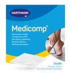 Medicomp, jałowe kompresy z włókniny, 4-warstwowe, 7,5 cm x 7,5 cm, 10 szt.