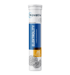 Novativ Elektrolity, tabletki musujące o smaku pomarańczowym, 20 sztuk