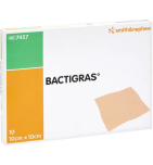 Bactigras, opatrunek parafinowy, jałowy, 10 cm x 10 cm, 10 szt.