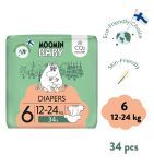 Moomin Baby 6 Maxi 12–24 kg, eko pieluszki, 34 szt.