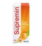 SUPREMIN, 4 mg/5 ml, syrop, Butelka zawierająca 200 ml syropu w tekturowym pudełku zawierającym także łyżeczkę miarową o pojemności 5 ml.