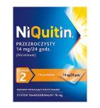 Niquitin przezroczysty, 14 mg/24 h, system transdermalny 78 mg, stopień 2, plastry, 7 szt.