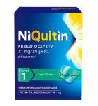 Niquitin przezroczysty, 21 mg/24 h, system transdermalny 114 mg, stopień 1, plastry, 7 szt.